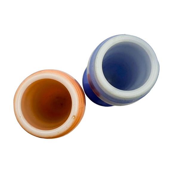 Vintage 1940s Hazel-Atlas Moderntone Platonite Pink/Blue Salt & Pepper Shakers - Picture 4 of 5